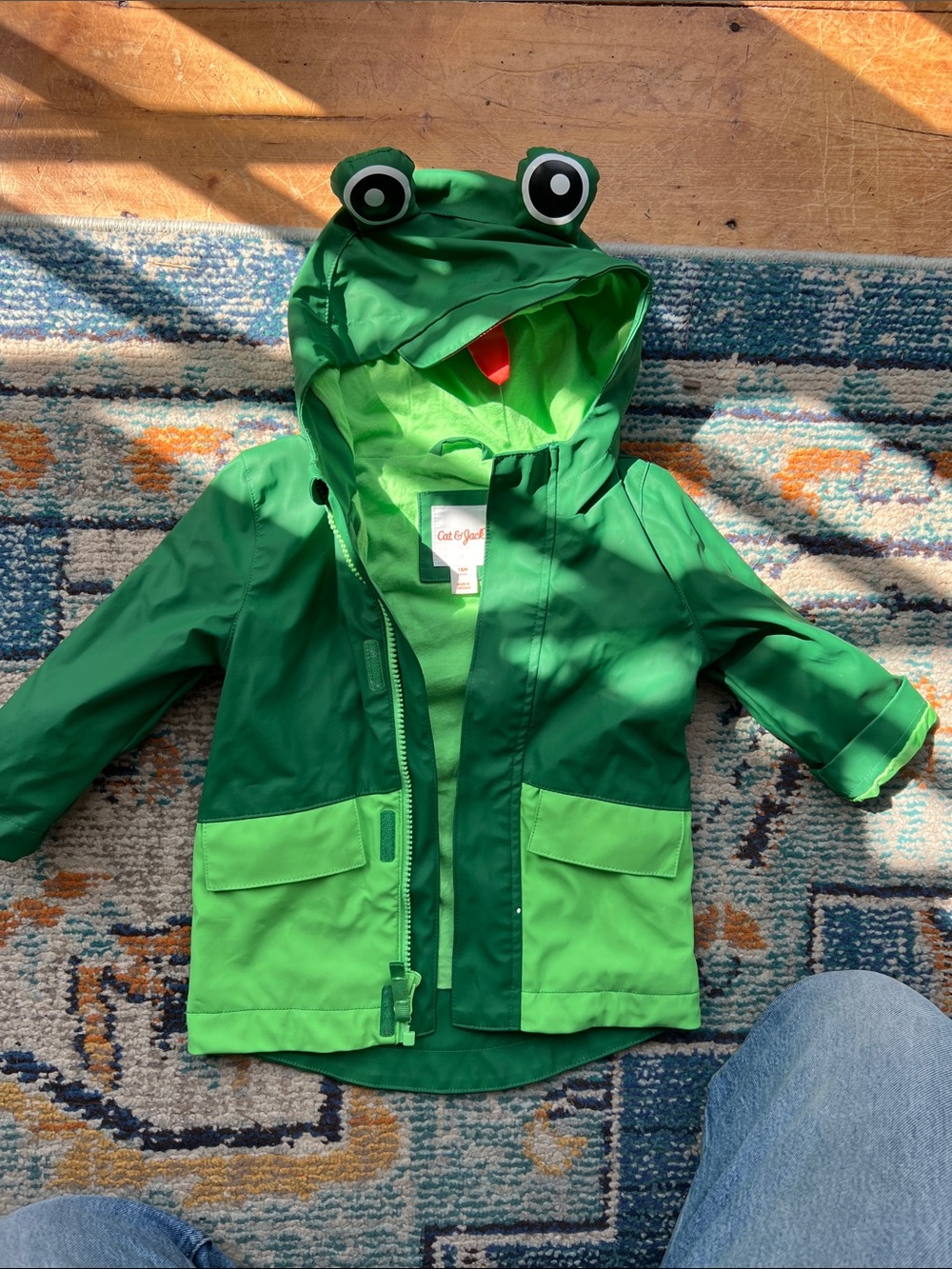 Cat & Jack Frog Raincoat 18M